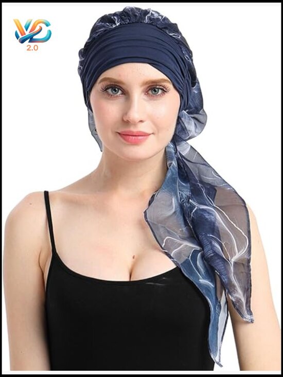 Chemo Headwrap Turban for Hair Loss Soft Stretchy Viscose Skullies & Beanies main image 4